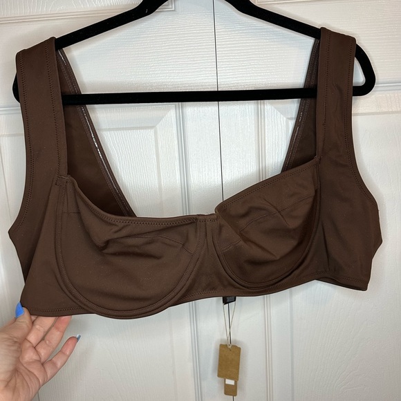 SKIMS Shaping Swim Unlined Underwire Bikini Top Cocoa sz. XXS & 4X - Picture 5 of 7